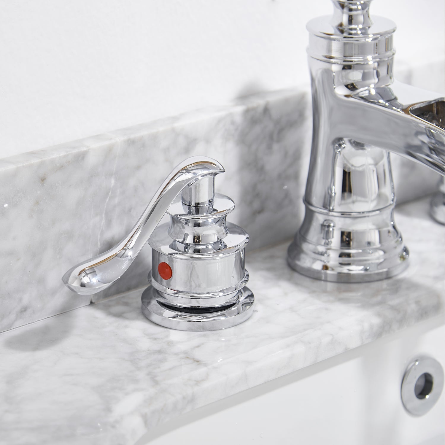 8 in. Widespread Double Handle Bathroom Faucet and Waterfall Shining