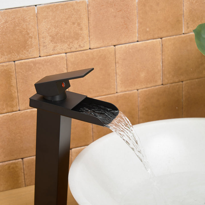 Single Handle Single Hole Bathroom Faucet with Spot Resistant in Matte Black