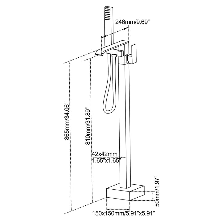 Freestanding Bathtub Faucet With Handheld Shower