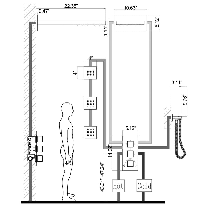 rain shower head with handheld