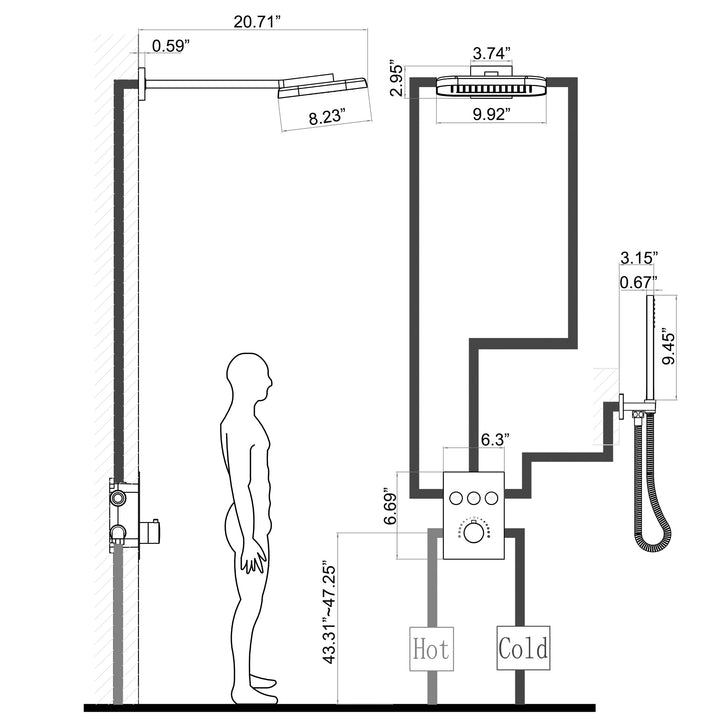 rain shower head system