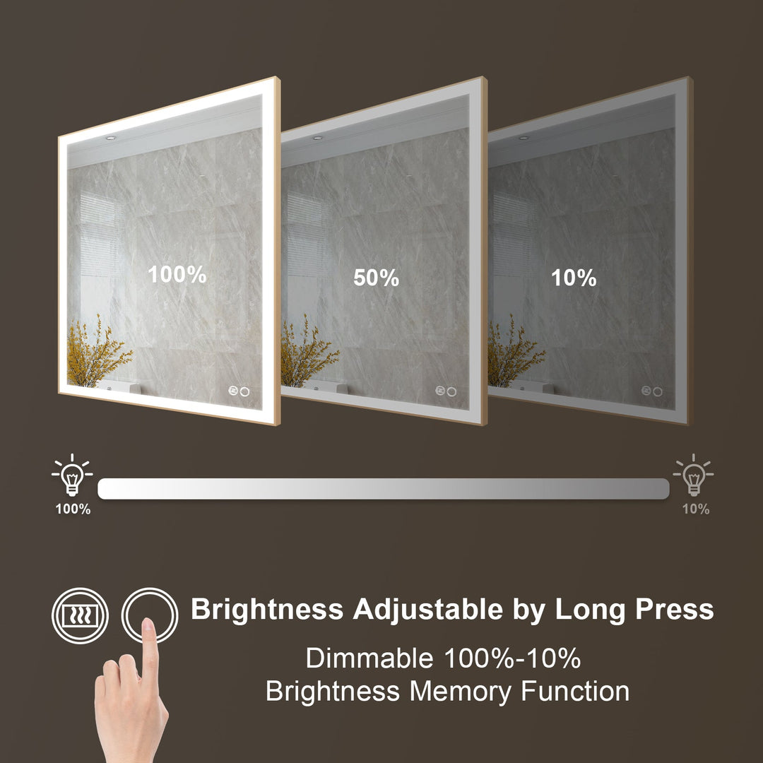 40 in. W x 32 in. H Aluminium Framed Rectangular LED Light Bathroom Vanity Mirror