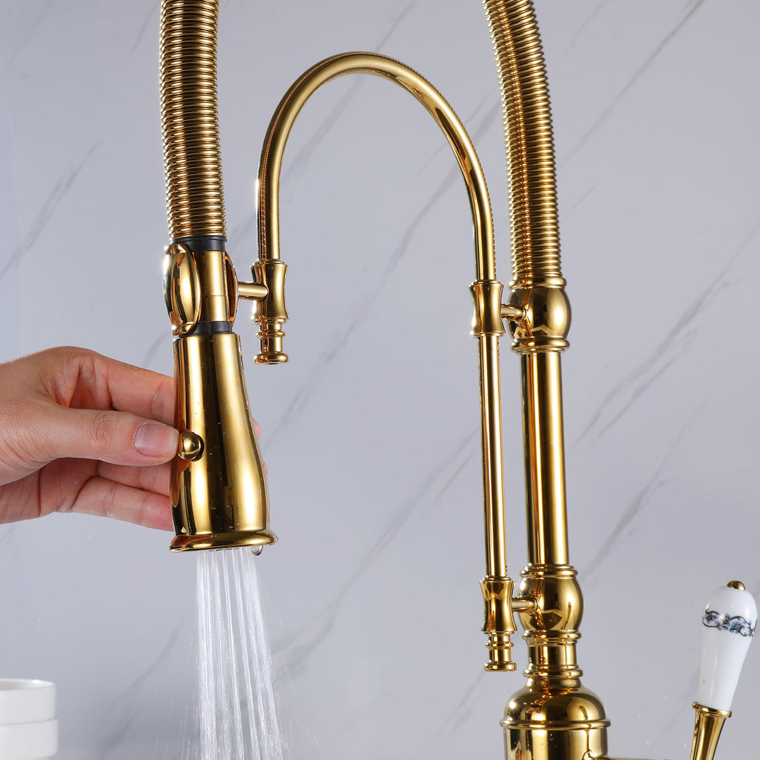 Pull Down Single Handle 360 Degree Rotation Kitchen Faucet