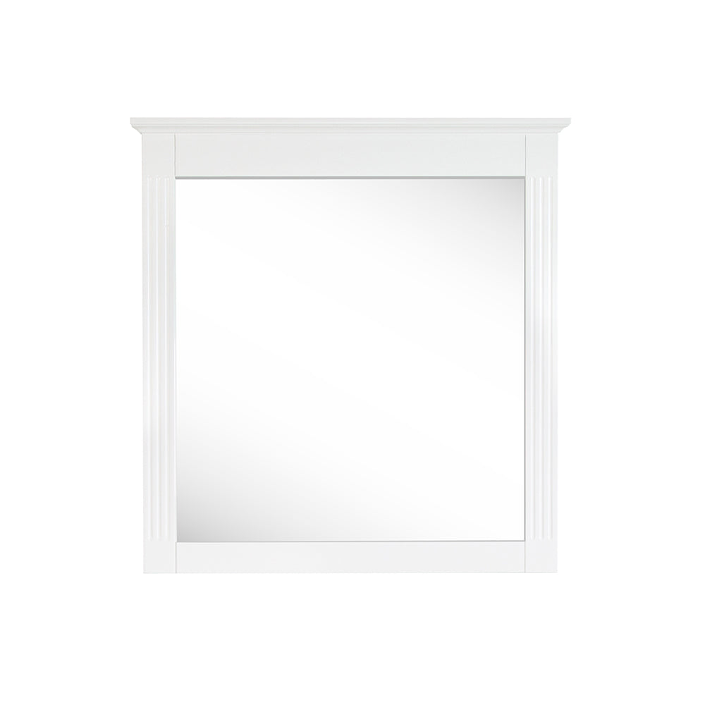 32 in. W x 33 in. H Wall-Mounted Wooden Framed Vanity Mirror Makeup Bathroom Wall Mirror