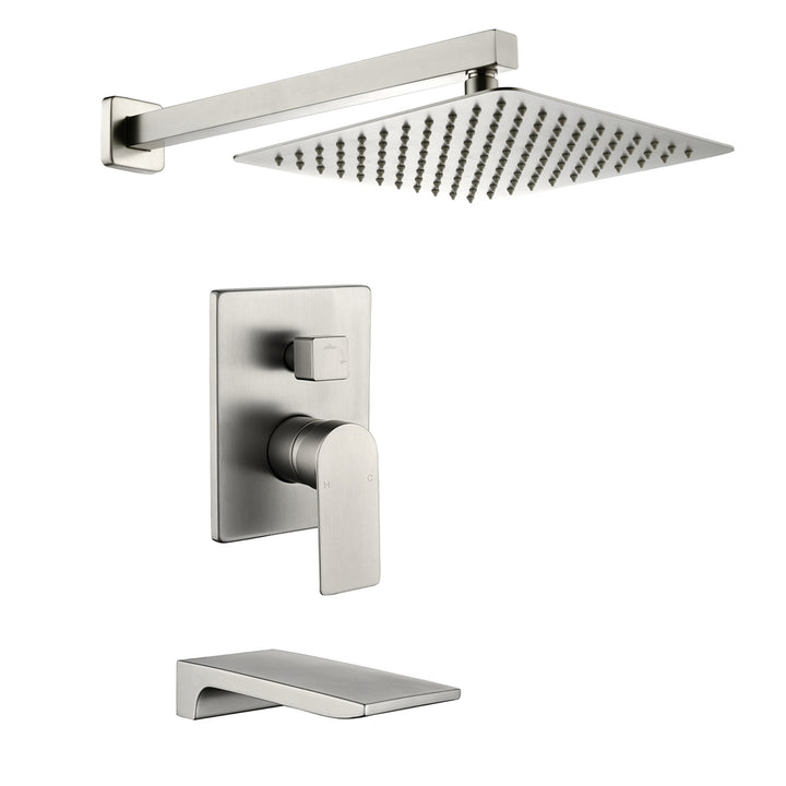 10 inch Tub Shower Faucst Set Shower System with Waterfall Tub Spout Shower Faucet Set Trim Kit with Rough in Valve Shower Tub Kit