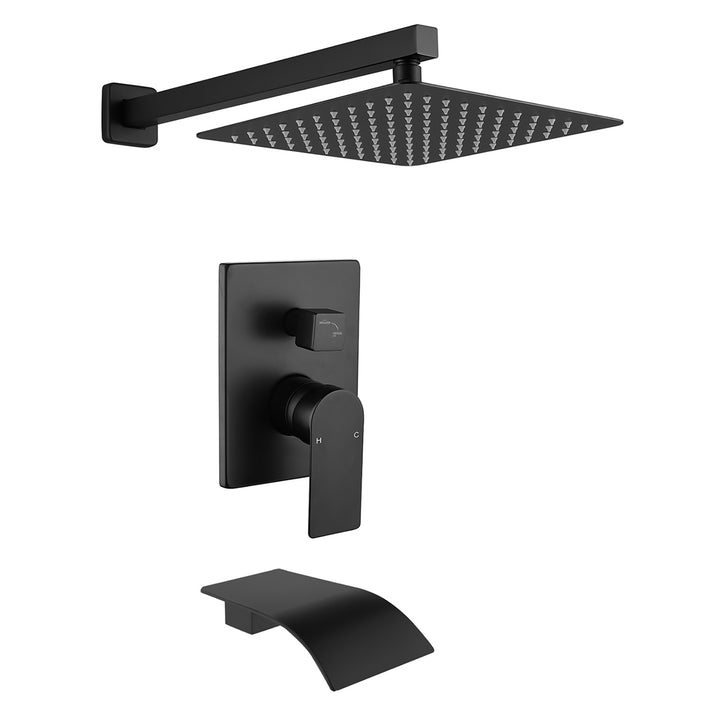 10 inch Tub Spout Shower Tub Kit with Rough-in Valve Tub Shower System Wall Mounted Shower Fixtures
