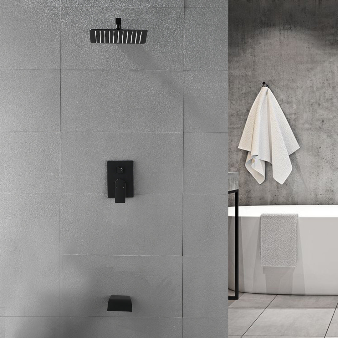 10 inch Tub Spout Shower Tub Kit with Rough-in Valve Tub Shower System Wall Mounted Shower Fixtures