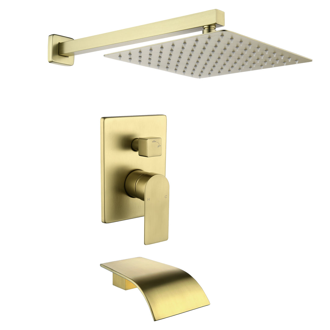 10 inch Tub Spout Shower Tub Kit with Rough-in Valve Tub Shower System Wall Mounted Shower Fixtures
