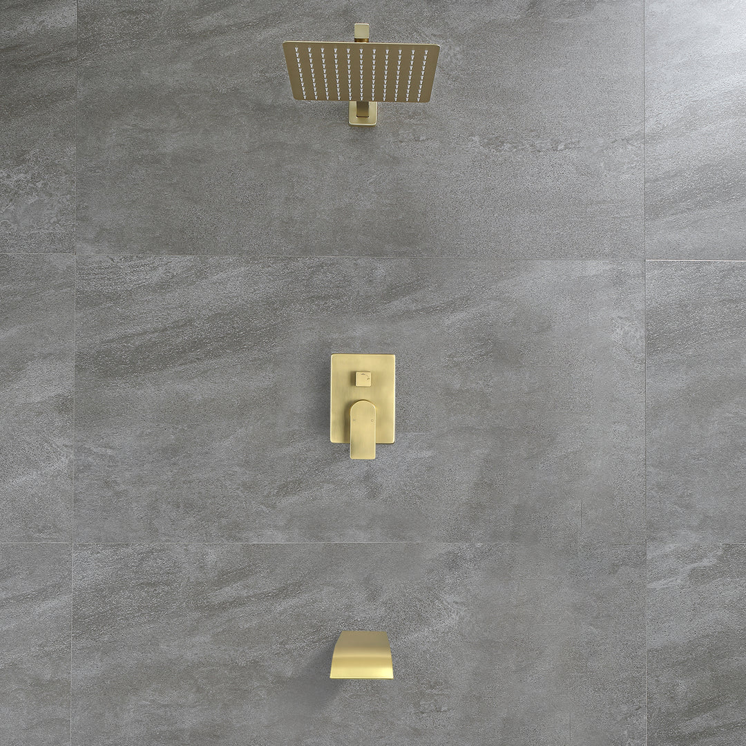 10 inch Tub Spout Shower Tub Kit with Rough-in Valve Tub Shower System Wall Mounted Shower Fixtures