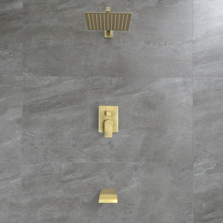 10 inch Tub Spout Shower Tub Kit with Rough-in Valve Tub Shower System Wall Mounted Shower Fixtures