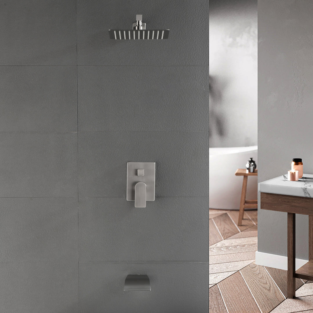 10 inch Tub Spout Shower Tub Kit with Rough-in Valve Tub Shower System Wall Mounted Shower Fixtures