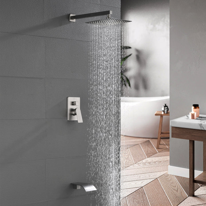 10 inch Tub Spout Shower Tub Kit with Rough-in Valve Tub Shower System Wall Mounted Shower Fixtures