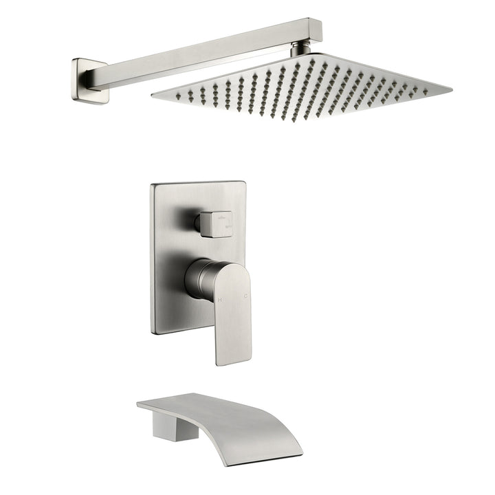 10 inch Tub Spout Shower Tub Kit with Rough-in Valve Tub Shower System Wall Mounted Shower Fixtures