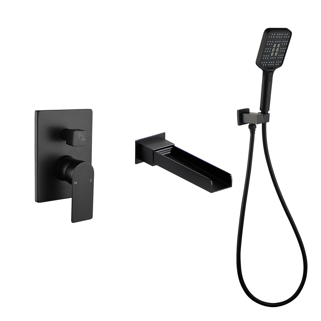 Tub Filler Faucet with Handheld Shower Bathtub Set with Rough-in Valve