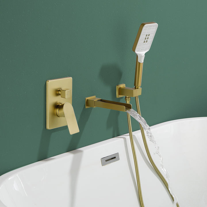 Tub Filler Faucet with Handheld Shower Bathtub Set with Rough-in Valve
