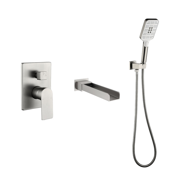 Tub Filler Faucet with Handheld Shower Bathtub Set with Rough-in Valve