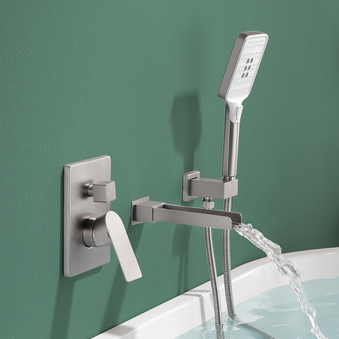 Tub Filler Faucet with Handheld Shower Bathtub Set with Rough-in Valve