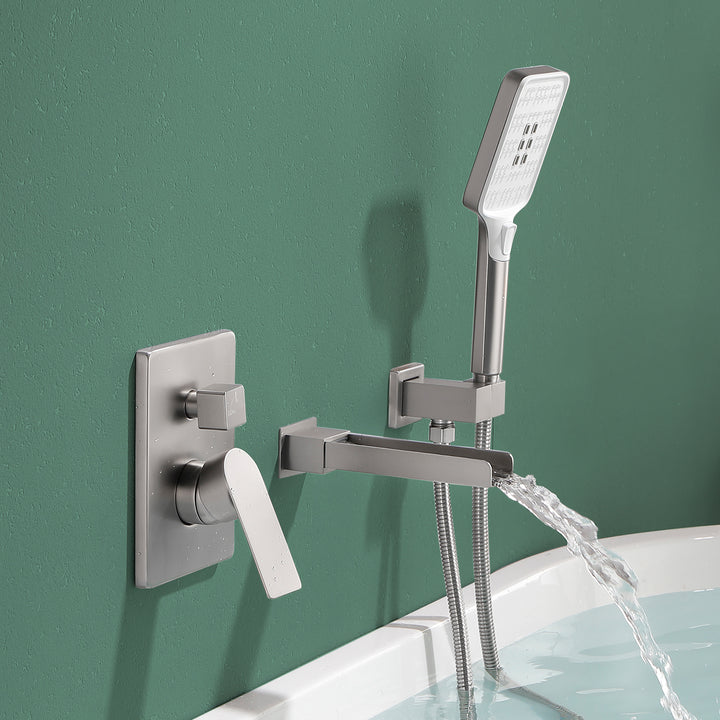 Tub Filler Faucet with Handheld Shower Bathtub Set with Rough-in Valve