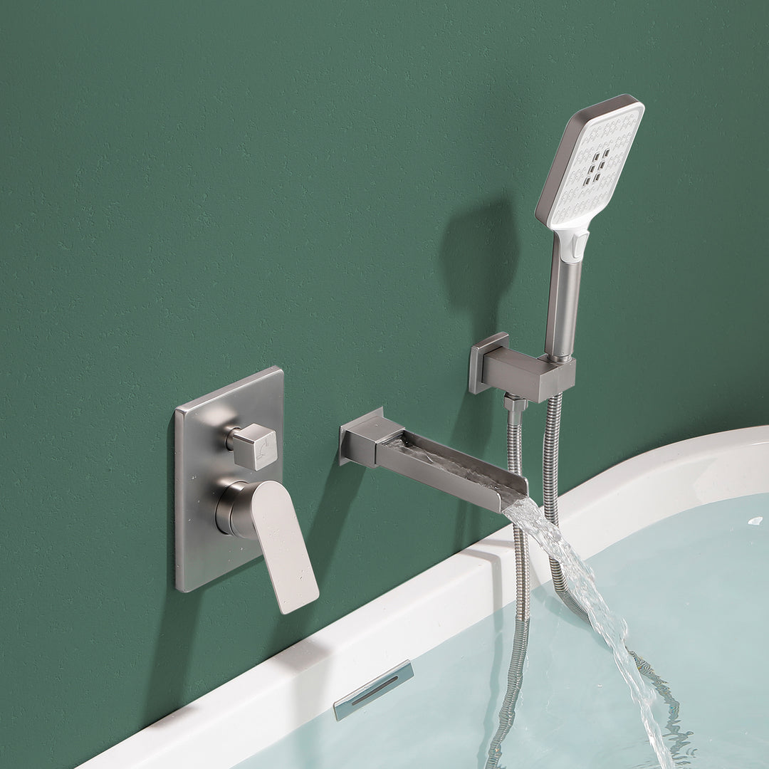 Tub Filler Faucet with Handheld Shower Bathtub Set with Rough-in Valve