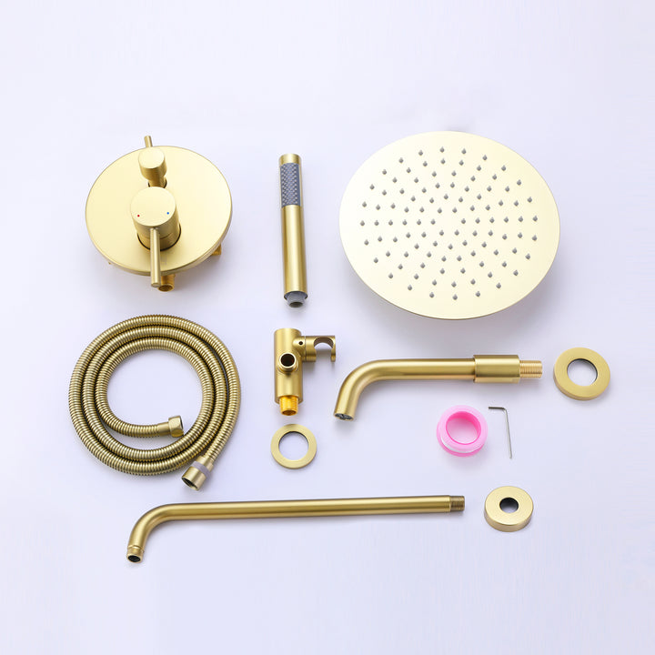 10 inch Tub Shower Faucet Set Complete Rain Shower System with Tub Spout