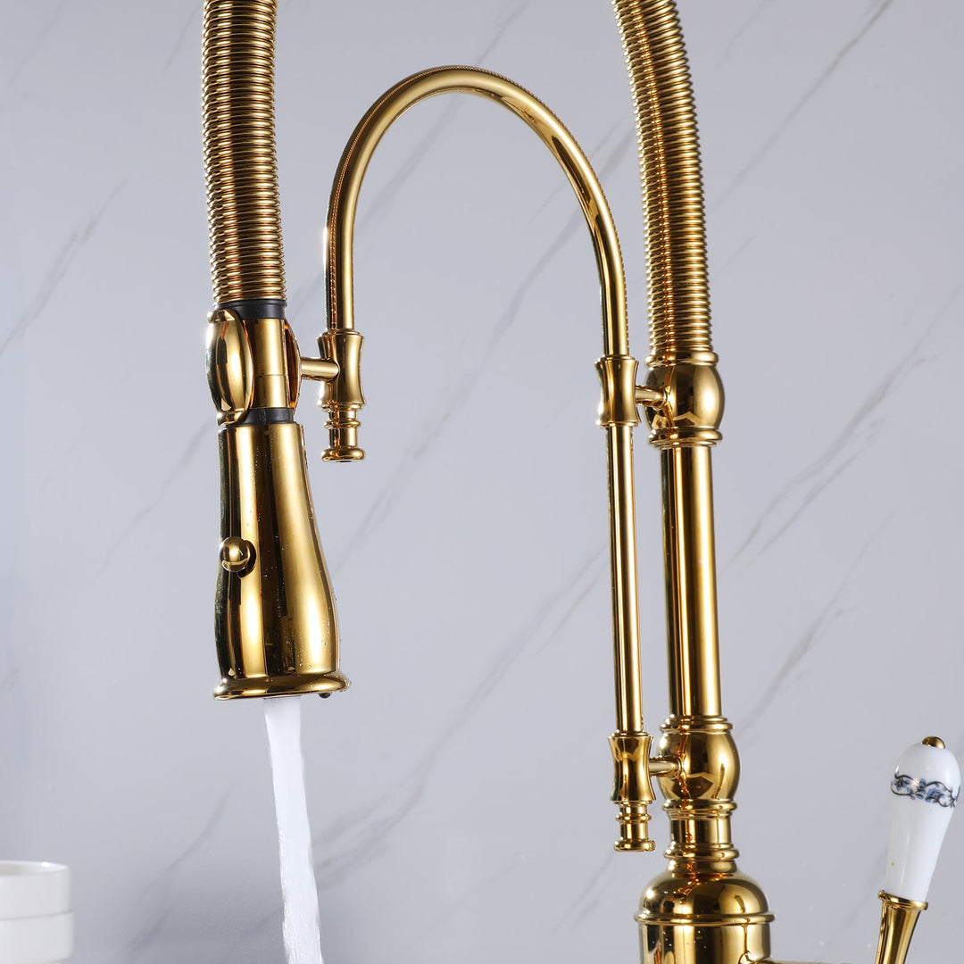 Pull Down Single Handle 360 Degree Rotation Kitchen Faucet
