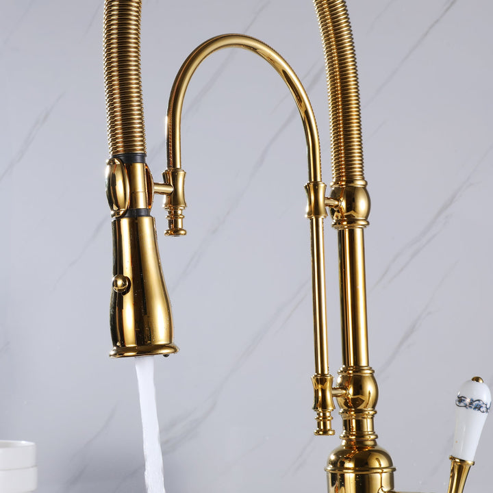Pull Down Single Handle 360 Degree Rotation Kitchen Faucet
