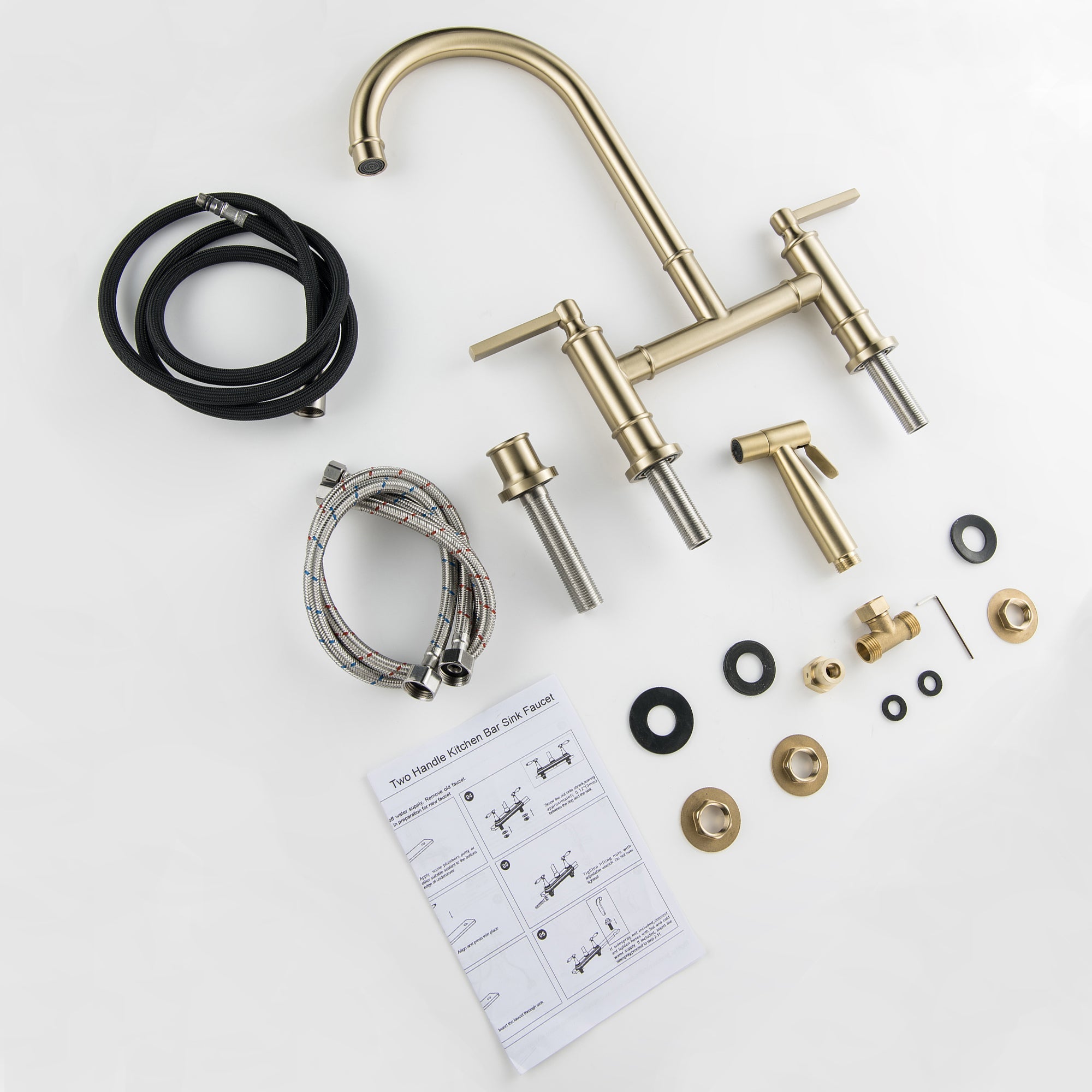 Two Handle Kitchen Bridge Faucet Mod