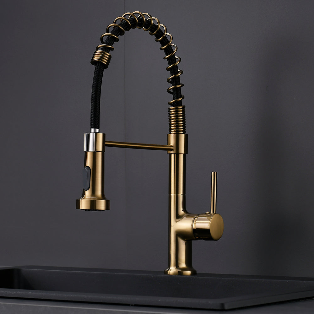 Modern Single Handle Pull Down Kitchen Faucet With Spray