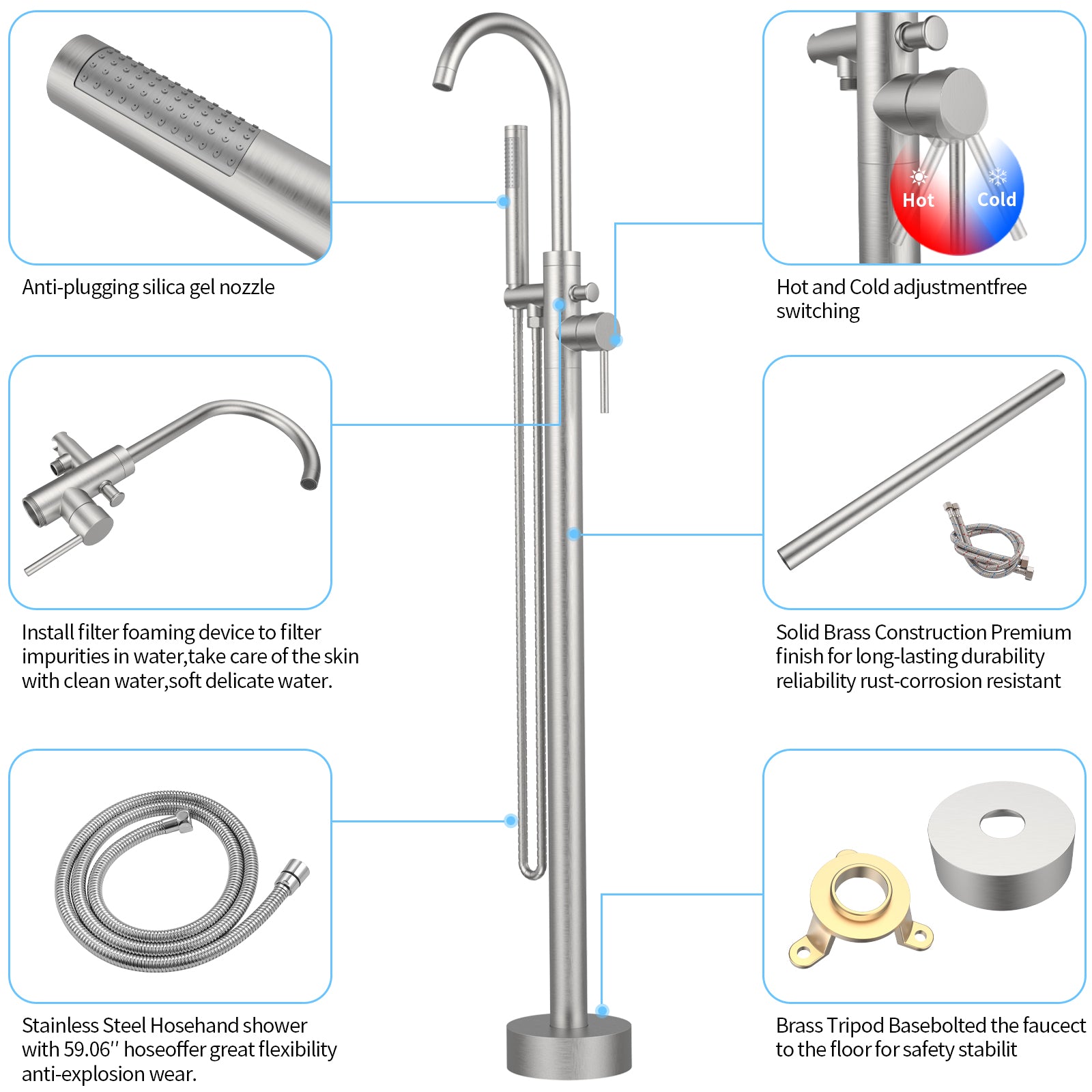 Single Handle Freestanding Bathtub Faucet Tub Faucet
