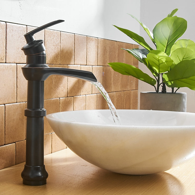 Single Handle Single Hole Bathroom Faucet High Spout Pop-Up Drain Included