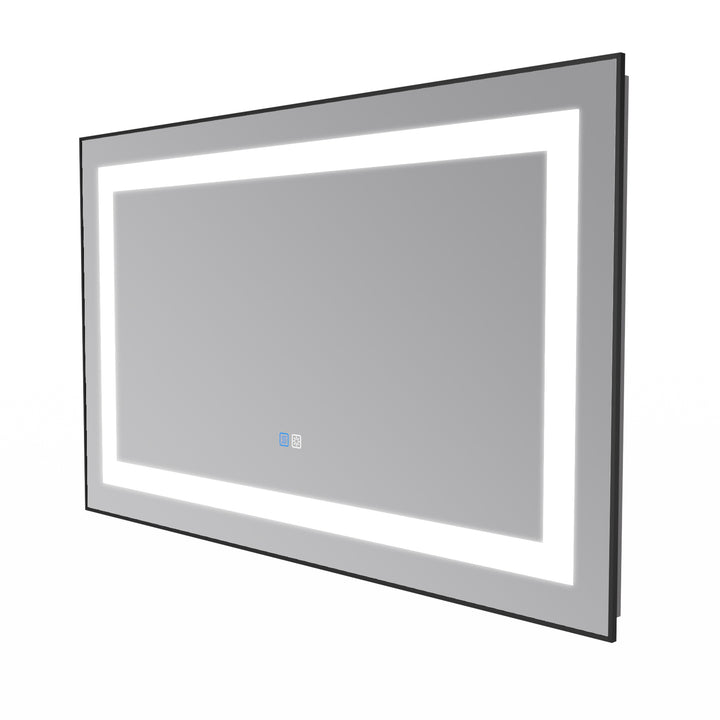 40 in. W x 24 in. H Rectangular Framed Vertical Wall Mount Bathroom Vanity Mirror with LED Light