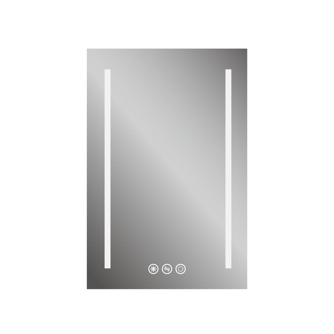 20 in. W x 30 in. H Frameless Rectangular LED Single Bathroom Vanity Mirror in Polished Crystal