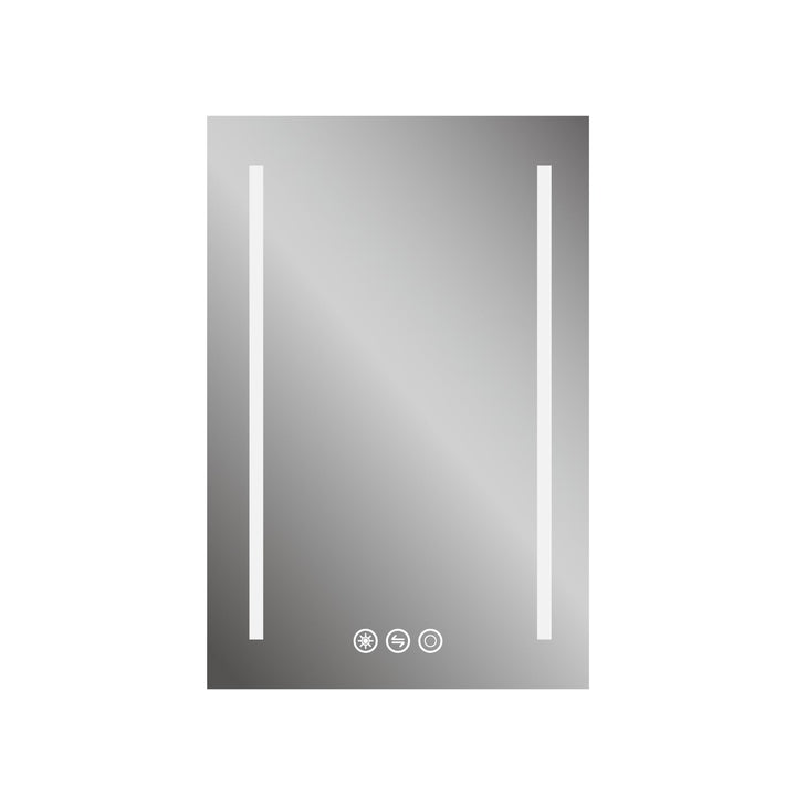 20 in. W x 30 in. H Frameless Rectangular LED Single Bathroom Vanity Mirror in Polished Crystal