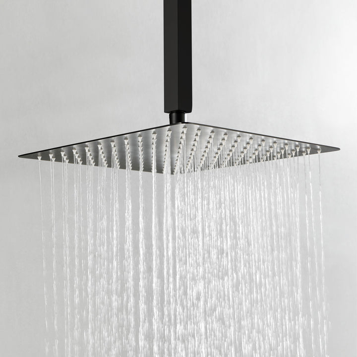 12-in Rain Shower System Dual Head Waterfall Built-In Shower System with 2-way Diverter