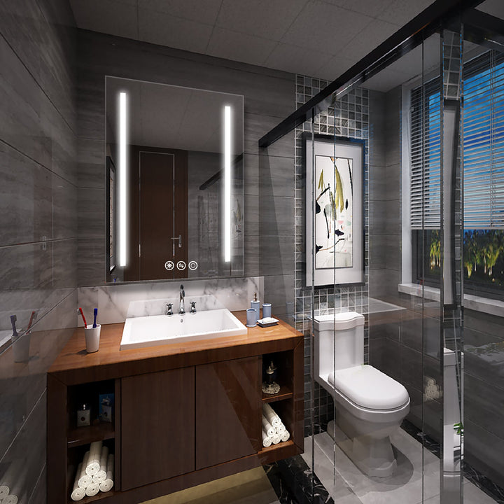 24 in. W x 36 in. H Frameless LED Single Bathroom Vanity Mirror in Polished Crystal