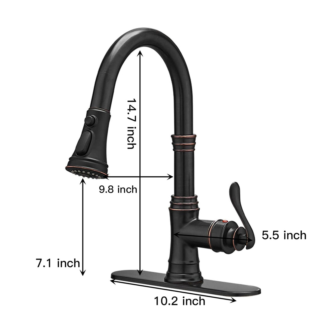 Single-Handle Pull-Down Sprayer 3 Spray High Arc Kitchen Faucet With Deck Plate