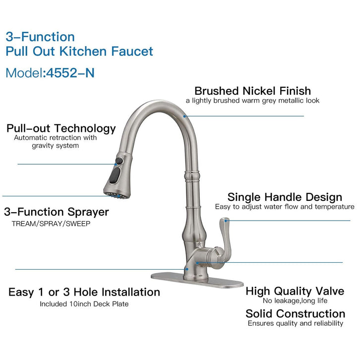Single Handle Pull Down Spray Kitchen Faucet Structure