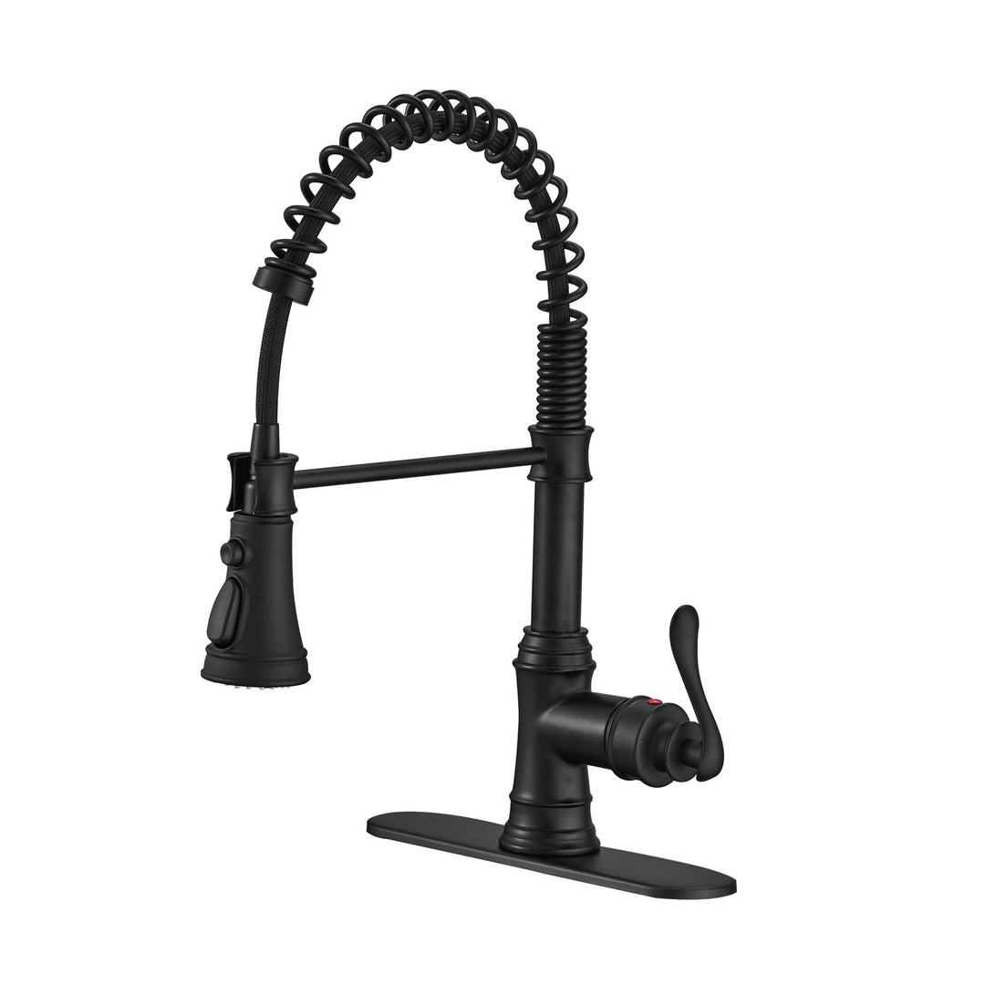 Single-Handle Pull-Down Sprayer 3 Spray Kitchen Faucet With Deck Plate