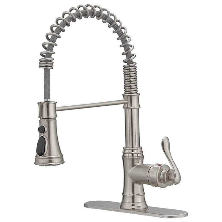 Single-Handle Pull-Down Sprayer 3 Spray Kitchen Faucet With Deck Plate