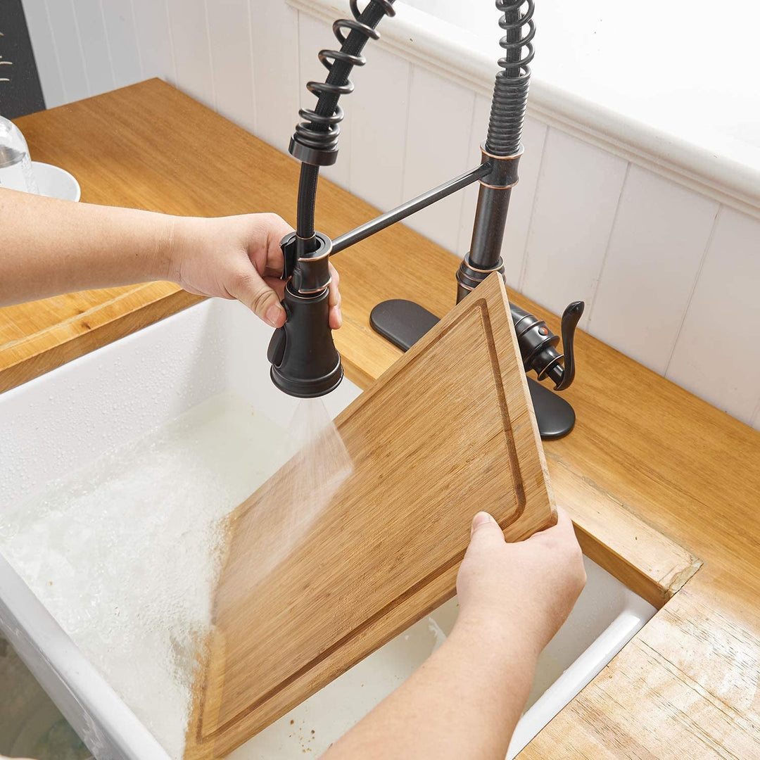 Single-Handle Pull-Down Sprayer 3 Spray Kitchen Faucet With Deck Plate