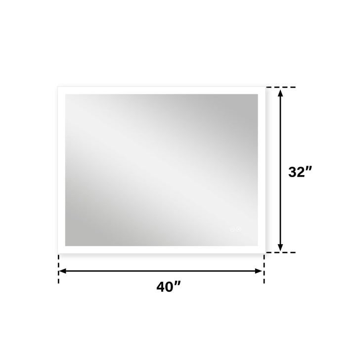 40 in. W x 32 in. H LED Lit Mirror Rectangular Fog Free Frameless Bathroom Vanity Mirror