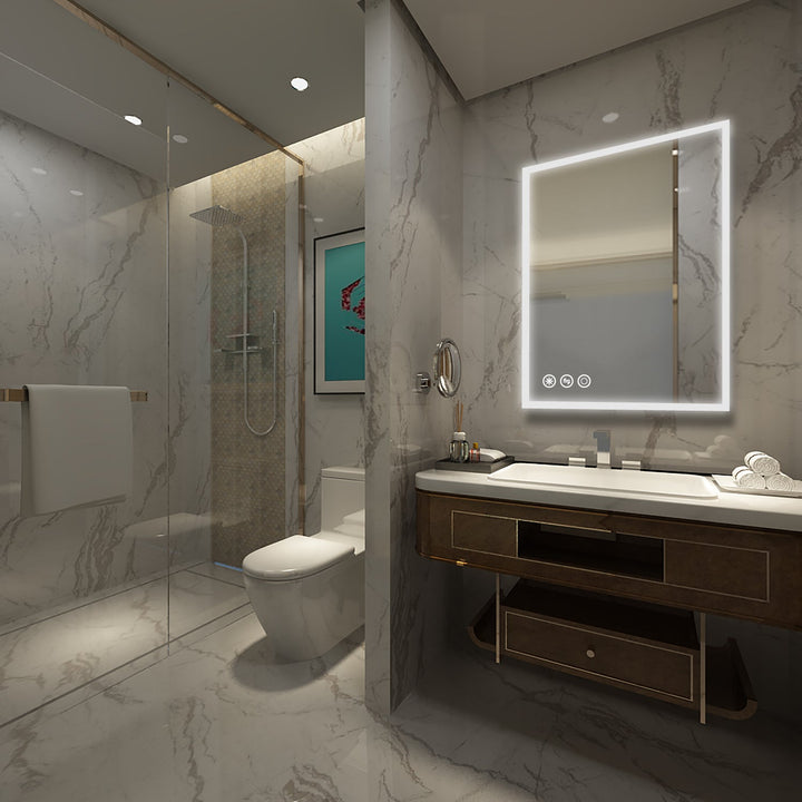 30 in. W x 36 in. H Frameless LED Single Bathroom Vanity Mirror in Polished Crystal