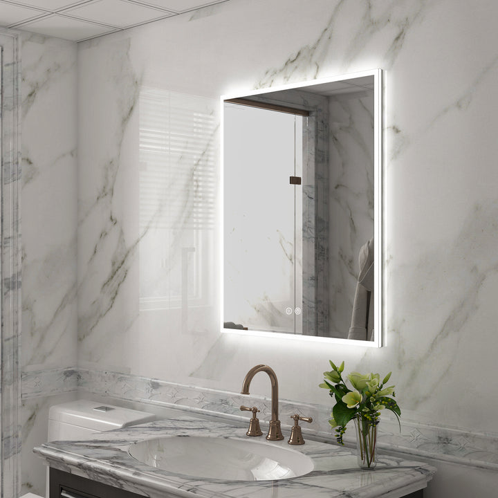 24 in. x 30 in. Rectangular Recessed/Surface Mount Left Medicine Cabinet with Mirror and LED Light