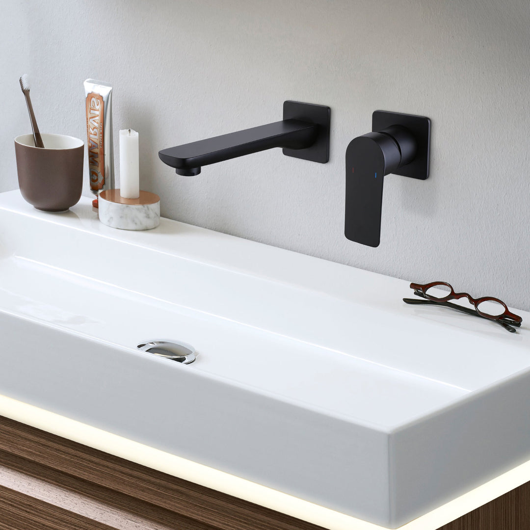 Wall Mounted Bathroom Sink Faucet Modern Lavatory Vessel Faucet Single Handle