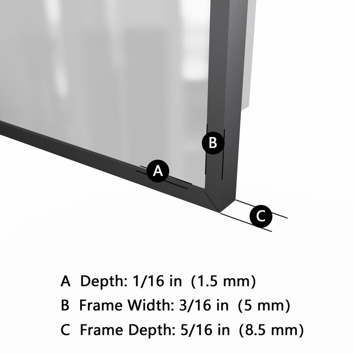40 in. W x 24 in. H Rectangular Framed Vertical Wall Mount Bathroom Vanity Mirror with LED Light