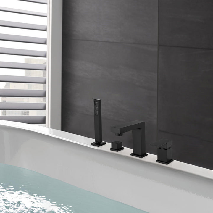 Deck Mounted Waterfall Roman Tub Faucet With Handshower