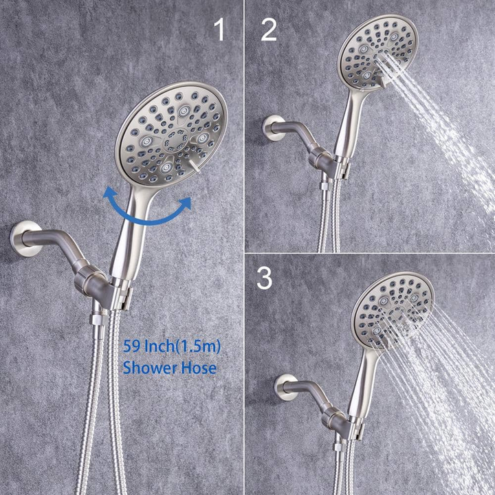 Single-Handle 6-Spray Round High Pressure Shower Faucet with 6 inch Shower Head