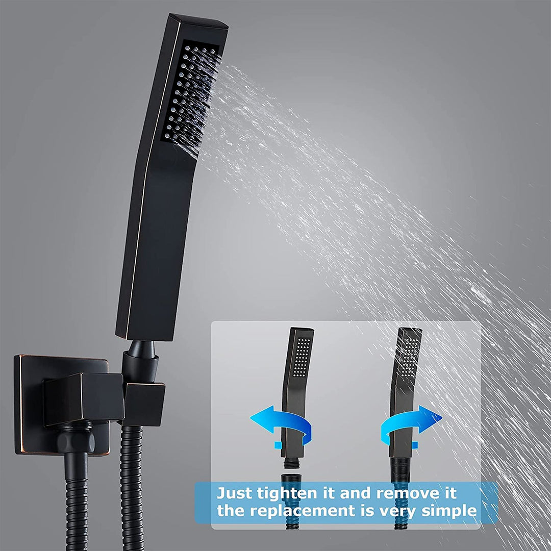 black shower head