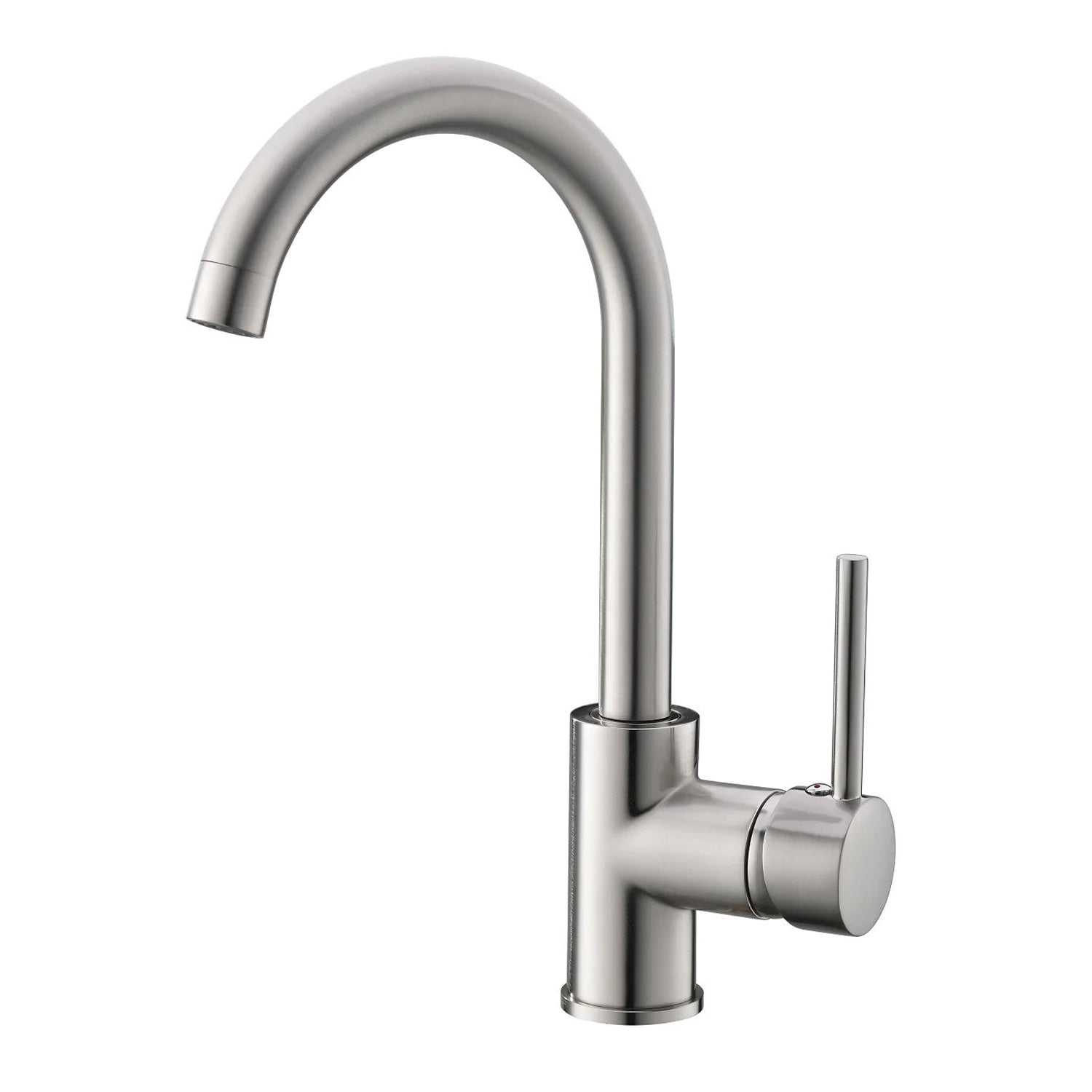 Single Handle Standard Kitchen Faucet with 360° Rotation in Brushed Nickel