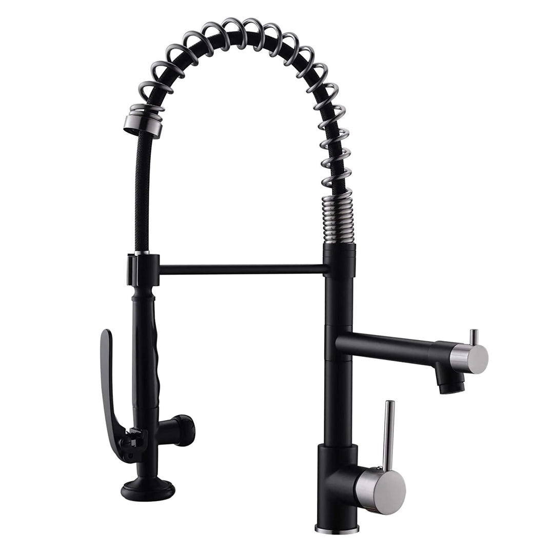 Single Handle Pull Down Sprayer Kitchen Faucet with 360° Rotation  in Matte Black